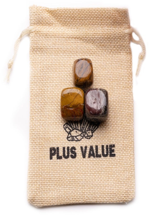 Plus Value Petrified Wood Tumbled Pebbles Stone Crystal Reiki Healing Aura Chakra (50grams, Jute Bag) - Image 1